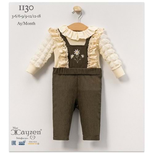 Cayzen 3-12 Aylık Kız Bella Lace Slopet Takım -1130368 - HAKİ YEŞİL