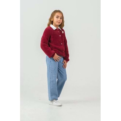 Miss Melinda Kids Sakallı Triko Kız 3 Lü Takım 9-12 Yaş -350950 - BORDO