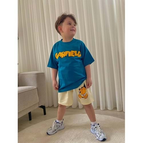 Jeliboom Garfıeld Baskılı Penye Şortlu 2 Lİ Erkek Takım 3-10 Yaş -1016220 - YEŞİL
