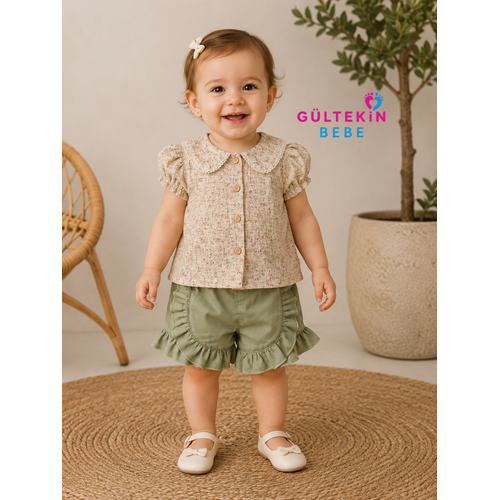 Hippıl Baby Kız Müslin Kumaş İkili Takım 9-24 Aylı -ÖZ0573340 - BEJ