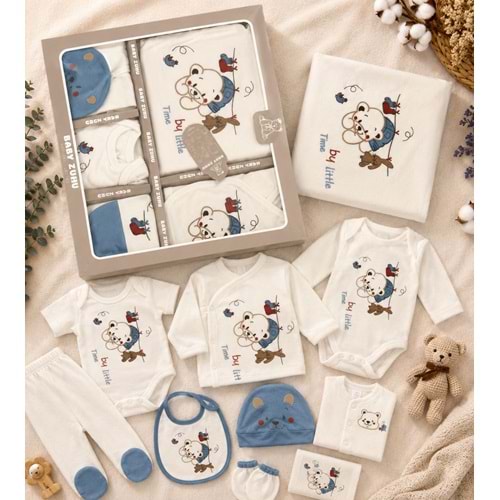 Baby Zuhu Bat Time Mandallı Ayı Erkek 10 Lu Hastane Çıkışı 0-3 Aylık -BA 2090713 - AÇIK KAHVE