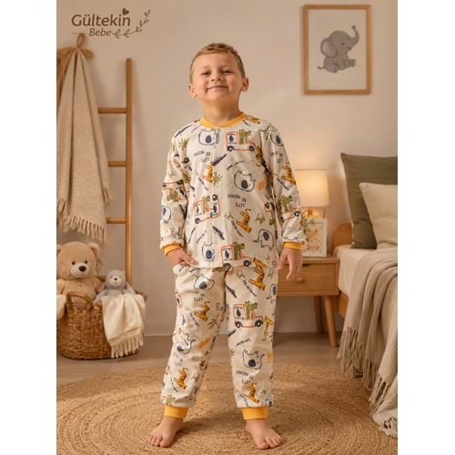 Miniworld Araba Baskılı Çıtçıtlı Erkek 3-6 Yaş Pijama Takımı -BAY17507189 - HARDAL