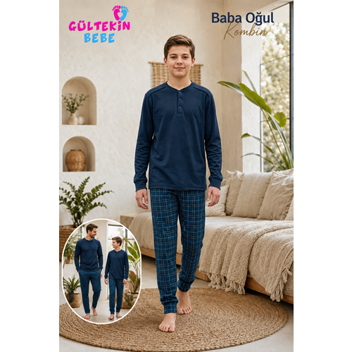 Tarık İnterlok Kumaş Robalı Erkek Pijama Takımı 11-16 Yaş -4431470 - PETROL MAVİSİ