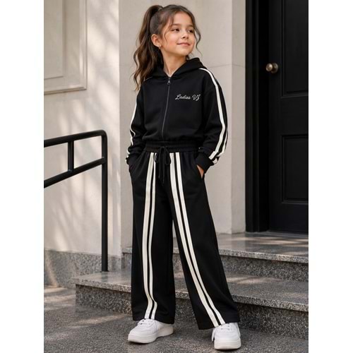 Vız Vız Kids İkili Kız Fermuarlı Eşofman Takımı 4-8 Yaş -VI1367680 - SİYAH