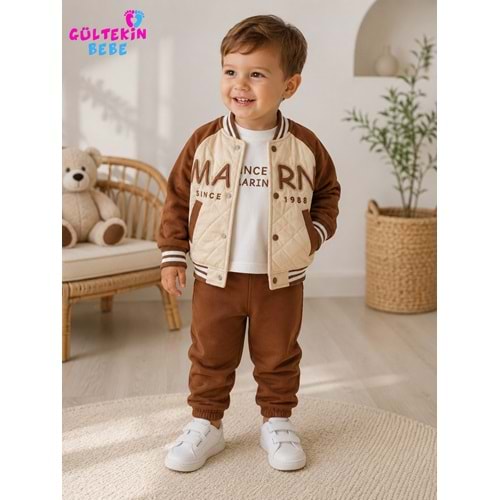 Donino Baby Marn Erkek Ceketli Erkek Üçlü Takım 9-24 Aylık -BA464085426 - KAHVERENGİ