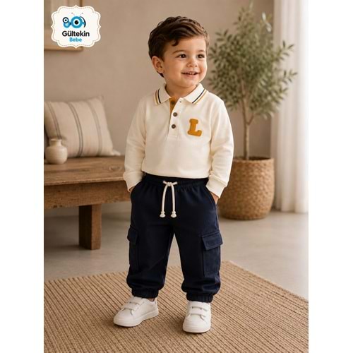Lucy Baby Polo Yaka Sweatli Erkek İkili Takım 2-5 Yaş -AY2888528 - LACİVERT