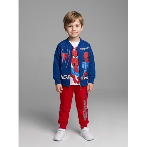 Serenad Kids Baskılı Erkek Penyen Üçlü Ceketli Takım 3-10 Yaş-JE261099425 - LACİVERT