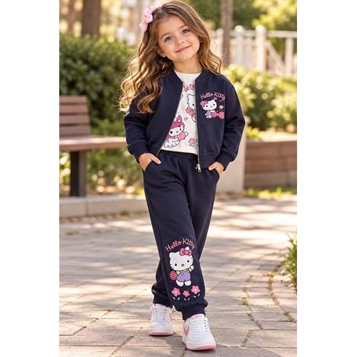 Serenad Kids Hello Kity Baskılı Eşofman Takımı 3-10 Yaş -JE261015425 - LACİVERT