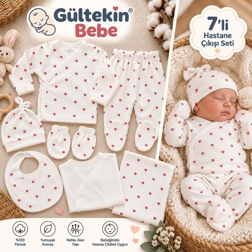 Babymed Kalpli Kız 7 Li Hastane Çıkışı -BA169306 - KIRMIZI