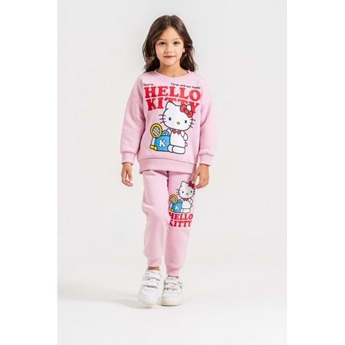 Harby Kids Hello Kity Baskılı Kız 3 İplik Şardonlu İkili Takım 3-10 Yaş -AL0128342 - AÇIK PEMBE