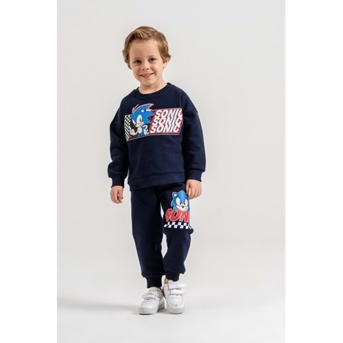Harby Kids Sonıc Baskılı Erkek 3 İplik Şardonlu İkili Takım 3-10 Yaş -AL364342 - LACİVERT
