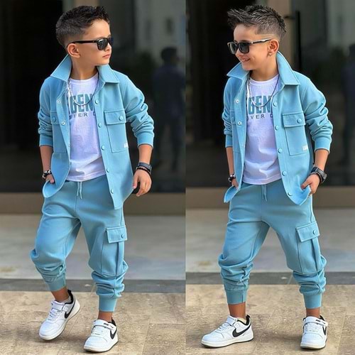 Bam Bam Kids Legends Baskılı Erkek Üçlü Takım 5-14 Yaş -JE60320950 - SU YEŞİLİ