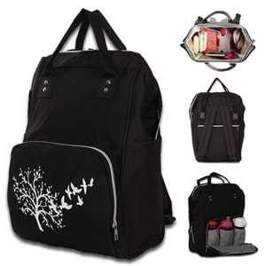 Ağaçlı Anne Bakım Çantası - 2000-SİYAH