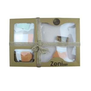 Zeni Triko Bebek 5 Li Tulum Seti Yenidoğan Bebek Takım Kutulu 3043 Narçiçeği