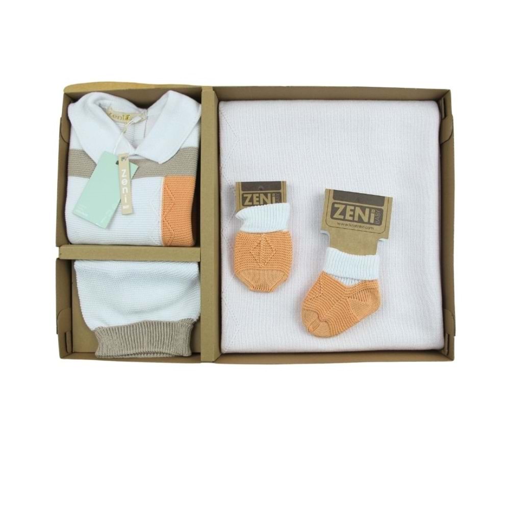 Zeni Triko Bebek 5 Li Tulum Seti Yenidoğan Bebek Takım Kutulu 3043 Narçiçeği