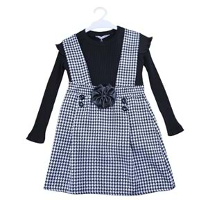 3300-Kazayak Desenli 7-10 Yaş Elbise