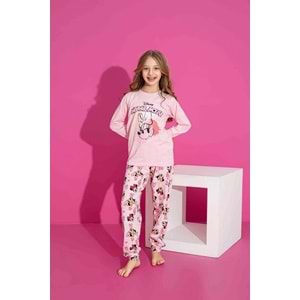 Tarık 6-11 Yaş Kız Çocuk Minie Pijama 3012200 - PEMBE
