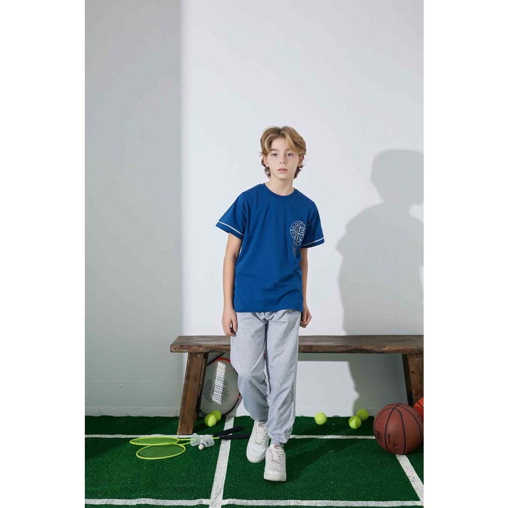 Tarık 6-11 Yaş Erkek Çocuk Pijama Basket 3944210 - MAVİ
