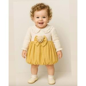 Cayzen 6-24 Ay Kız Müslin Elbise-5011425 - SARI