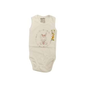 Babytoo 1-3 Yaş Bebek Askılı Çıtçıtlı Badi Kalpli Tavşan-7305051 - BEJ