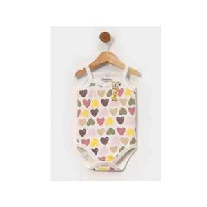 Babytoo 1-3 Yaş Bebek İp Askılı Çıtçıtlı Badi Büyük Kalpli-7305051 - BEJ