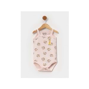 Babytoo 1-3 Yaş Bebek İp Askılı Çıtçıtlı Badi Ayıcık-7305051 - PEMBE