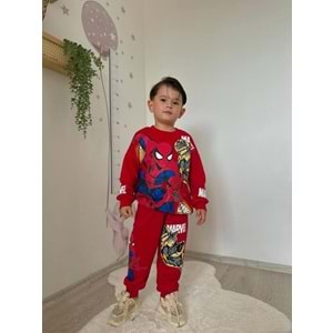 Jelibom Marvel 3 İplik 3-10 Yaş Erkek İkili Takım-500284 - KIRMIZI