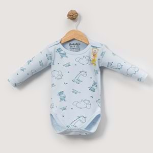 Babytoo 1-3 Yaş Bebek Uzun Kollu Çıtçıtlı Badi Safari-70830160 - MAVİ