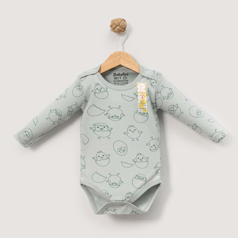 Babytoo 1-3 Yaş Bebek Uzun Kollu Çıtçıtlı Badi Yeni Civciv-70831160 - YEŞİL