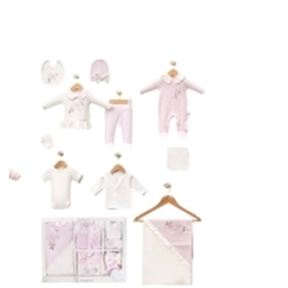 Cayzen Kelebek Nakışlı 10 Parça Hastane Çıkışı-3029868 - PEMBE