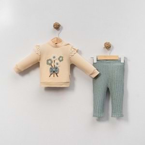 Çakar Bebe 6-18 Aylık Çiçek Süzine 2 li Takım-8045120 - SU YEŞİLİ