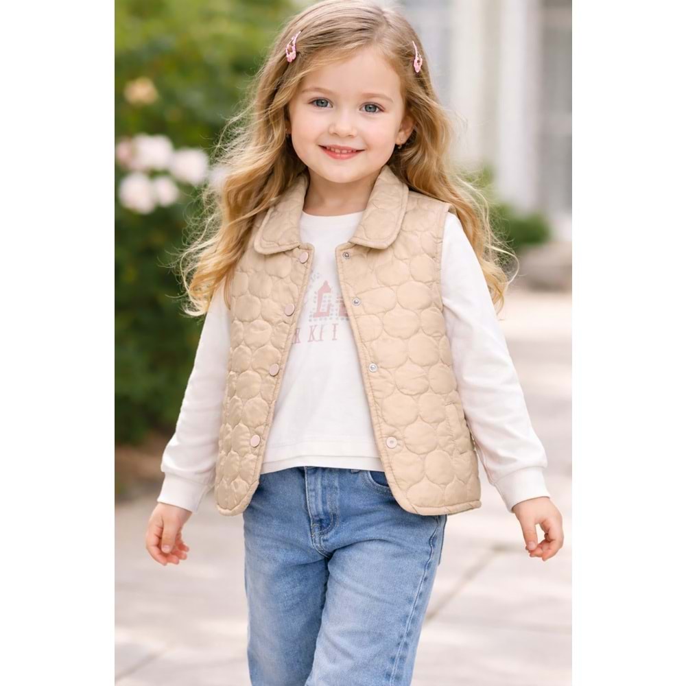 Ecoo Kız Yelekli Takım 5-8 Yaş-3774672 - BEJ