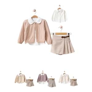 Lumia Bağlamalı Triko Etekli Takım 2-5 Yaş-4113440 - BEJ