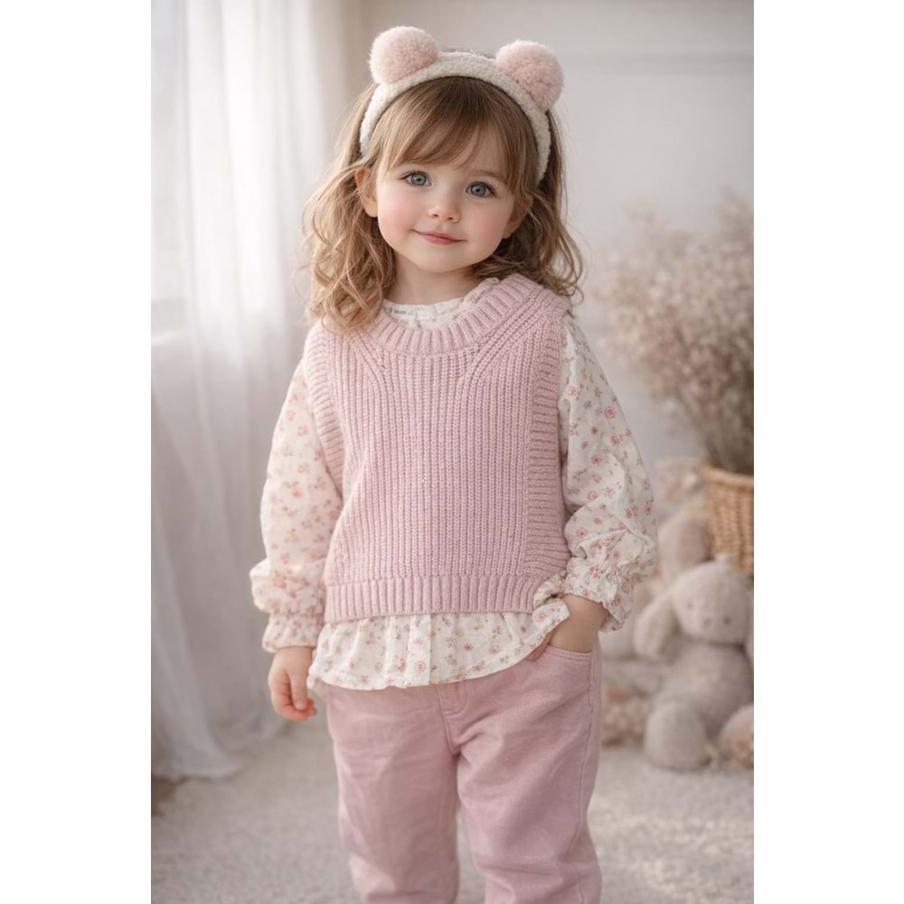Bebiço Kız Süveterli 3 Lü Takım 2-5 Yaş-5423720 - PEMBE
