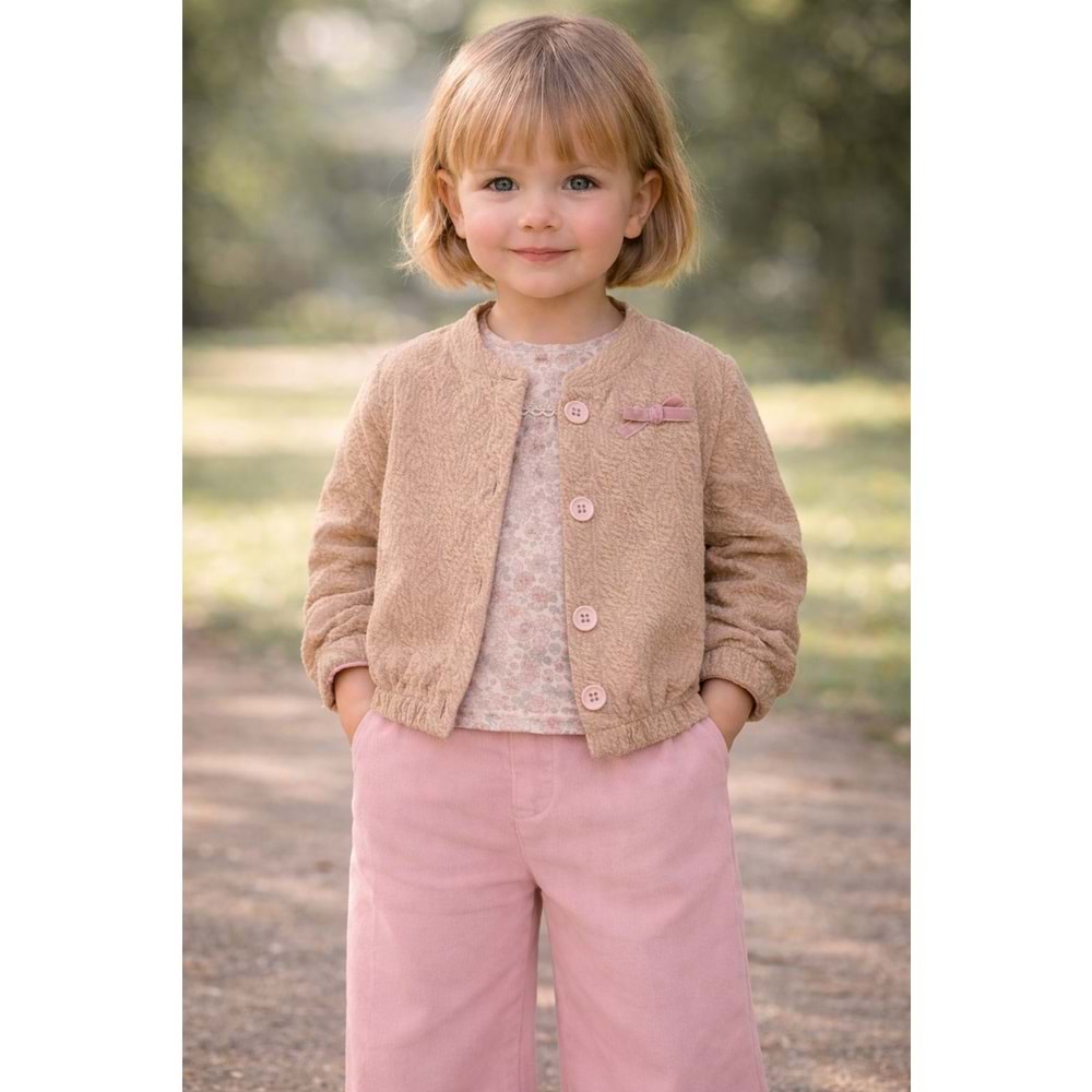 Bebiço Fiyonklu Hırkalı 3 LÜ Takım 2-5 Yai-5425640 - PEMBE