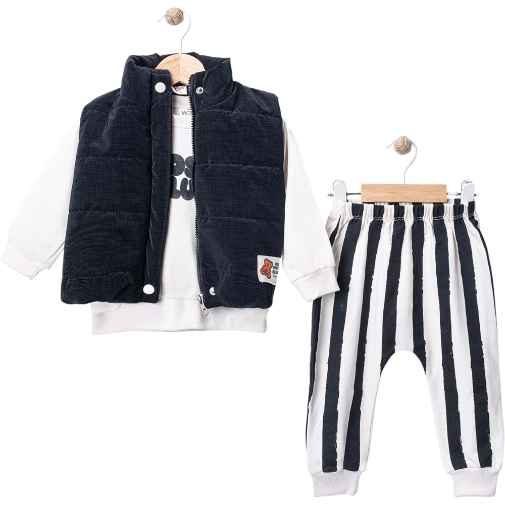 Wow Mevsimlik Armalı Mikro Yelekli 3 Lü Takım 9-24 Aylık -447658370 - LACİVERT