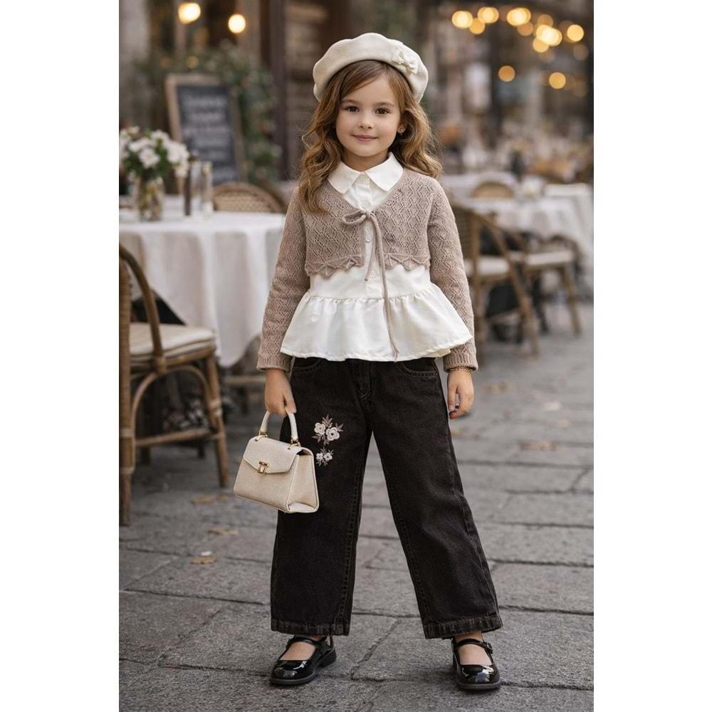 Miss Elitte Triko Ceketli 3 Lü Kız Takım 9-24 Aylık -446834795 - KAHVERENGİ