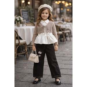 Miss Elitte Triko Ceketli 3 Lü Kız Takım 9-24 Aylık -446834795 - KAHVERENGİ