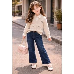 Miss Elitte Triko Ceketli Kelebek Detaylı 3 Lü Kız Takım 9-24 Aylık- 450672877 - BEJ