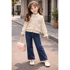 Miss Elitte Triko Ceketli Kelebek Detaylı 3 Lü Kız Takım 10-13 Yaş -450889926 - BEJ