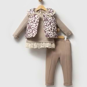 Hippıl Yıldız Leoparlı 3 Lü Kız Takım 2-4 Yaş -534916507 - BEJ