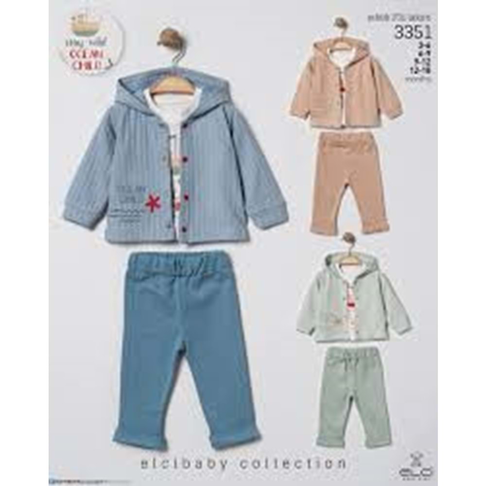 Elci Baby Gemi Desenli 3 Lü Takım 6-18 Aylık -3351305 - BEJ