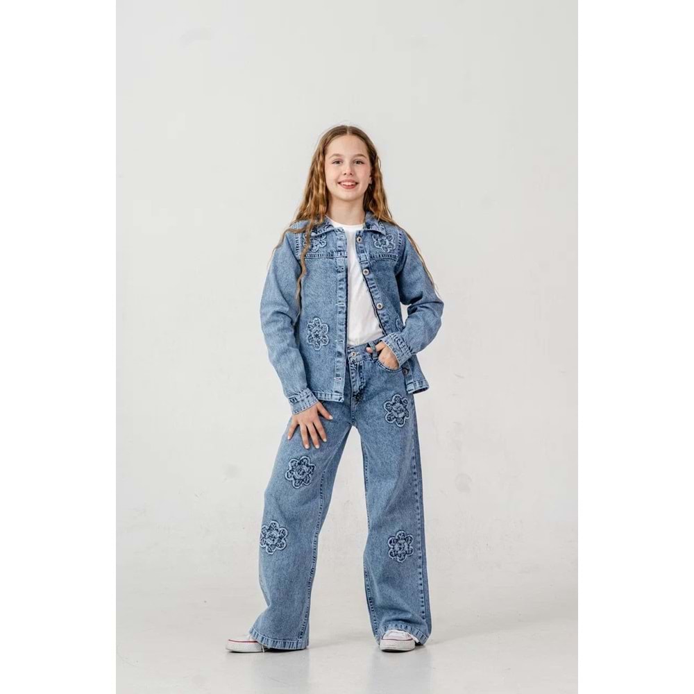 Son Öz Bebe Üçlü Kot Takım 9-12 Yaş -511850 - MAVİ