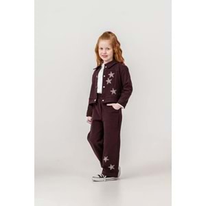 Harby Kids Kız Yıldız Detaylı 3 Lü Takım 3-10 Yaş -133650 - BORDO