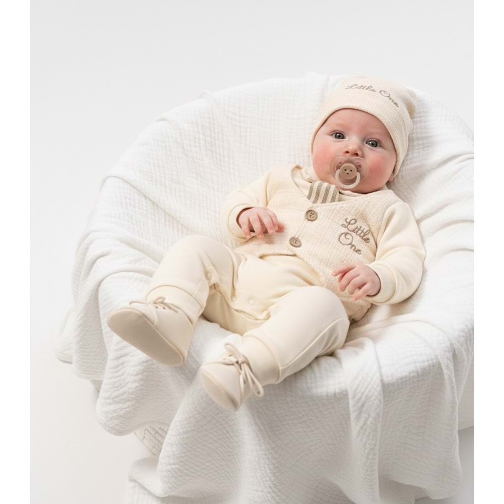 Cayzen Kravatlı Erkek Tulum 3-9 Aylık -1124336 - BEJ