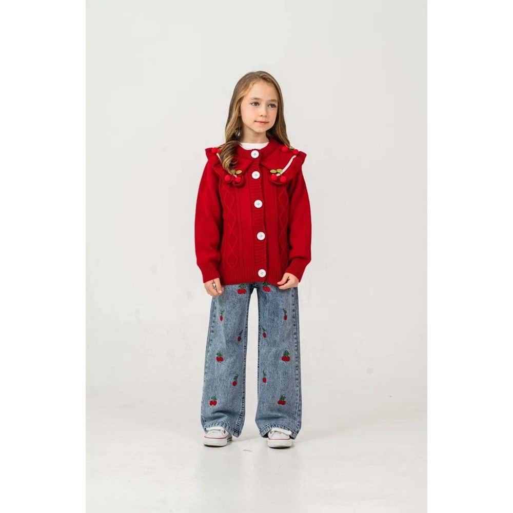 Miss Melinda Kids Kiraz İşlemeli Kız 3 Lü Takım 7-10 Yaş -337740 - KIRMIZI