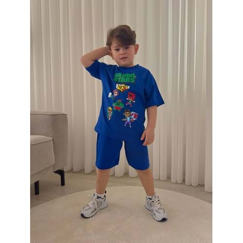 Jeliboom Brawl Stars Baskılı Penye Şortlu Erkek 2 li Takım 3-10 Yaş -1046220 - LACİVERT