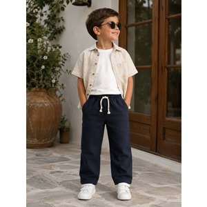 Ecco Erkek Müslin Kumaş Pantolonlu Üçlü Takım 5-8 Yaş - DÜ3928678 - AÇIK KAHVE