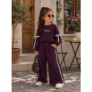 Lumia Baby Kelebek Kollu Kız İkili Eşofman Takım 6-9 Yaş -KAY4422410 - MOR