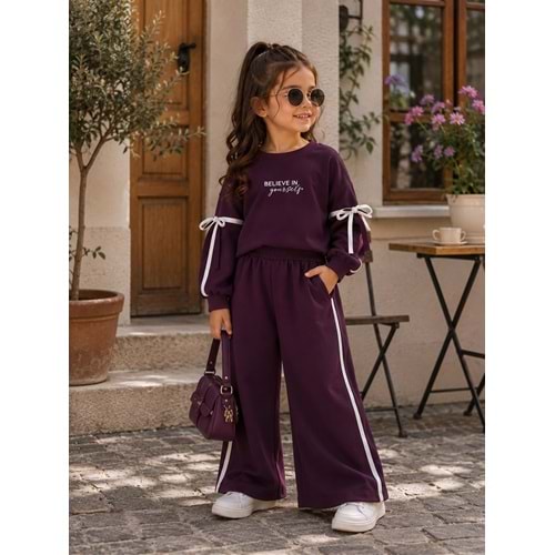 Lumia Baby Kelebek Kollu Kız İkili Eşofman Takım 2-5 Yaş -KAY4412345 - MOR